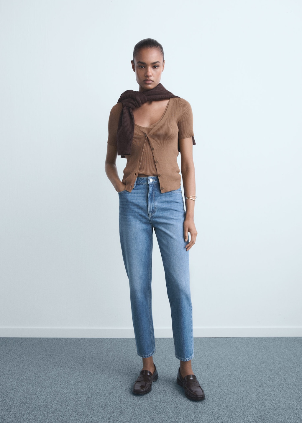 Mango Jean Mom2000 Mom Taille Haute Bleu Moyen - Femme - 46 -  In Blue