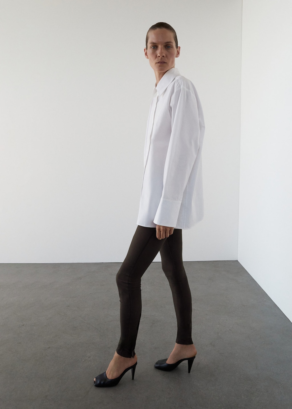 Mango Leggings With Zip Brown
