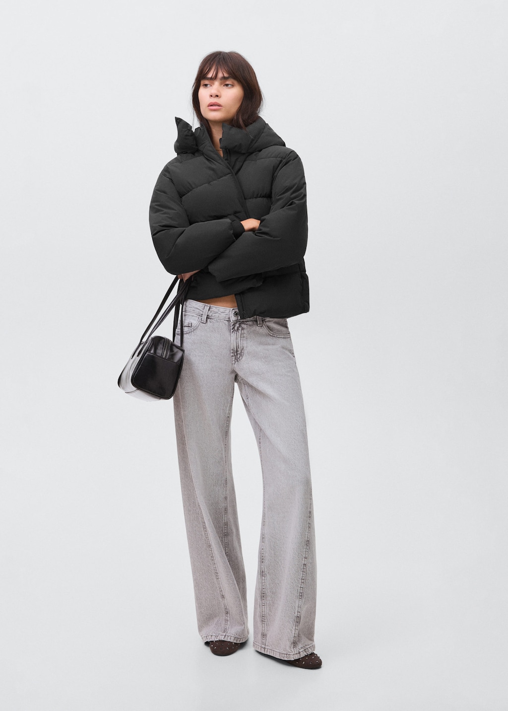 Mango Teen Anorak Matelassé Capuche Noir - Fille - M - In Black