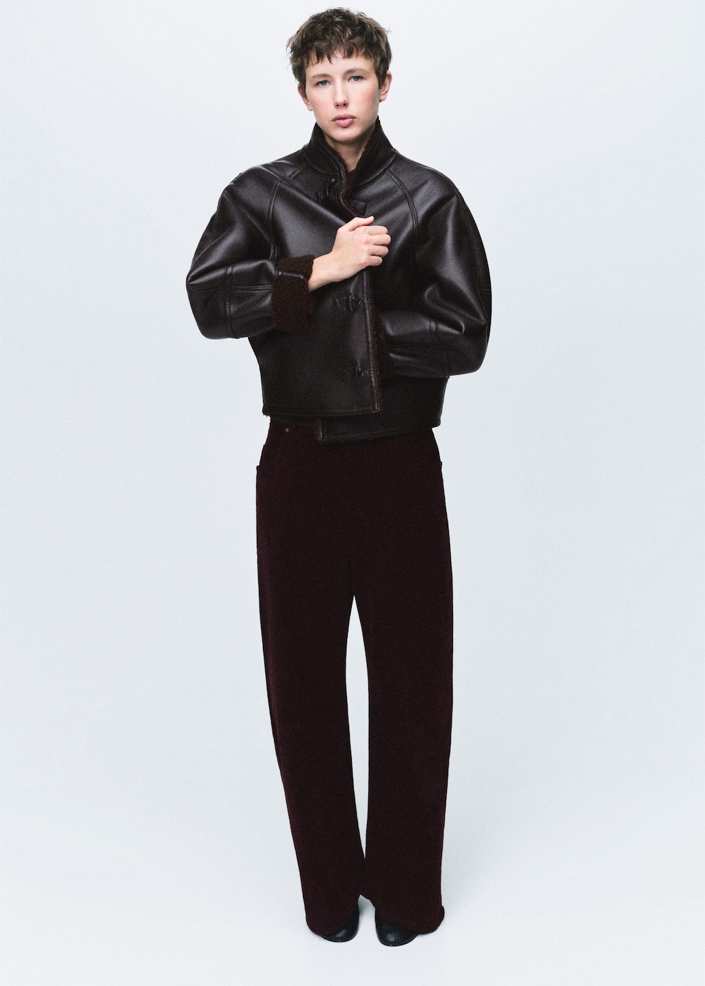 Mango Shearling-effect Reversible Jacket Black