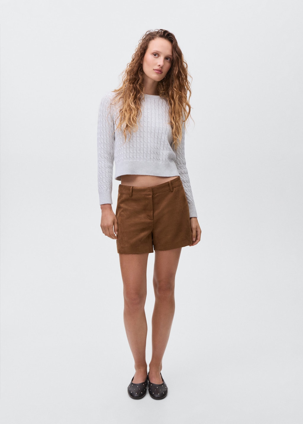 Mango Teen Suede-effect Shorts Medium Brown