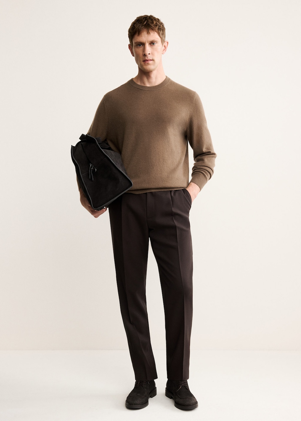 Mango Man 100% Cashmere Regular-fit Sweater Medium Brown