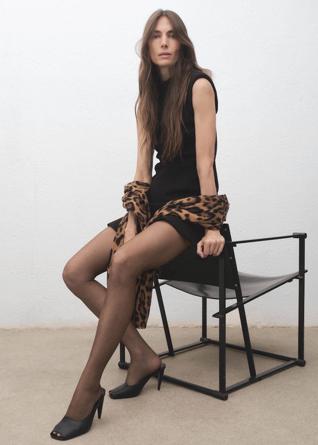 Mango Leopard-print Scarf Brown