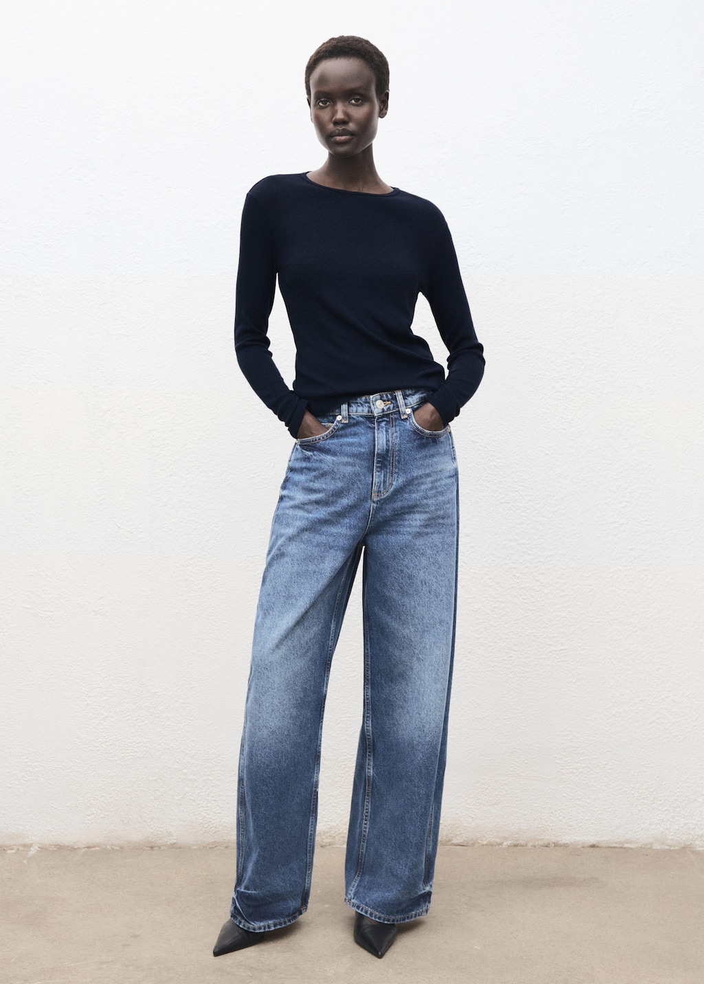 Mango Long Sleeve T-shirt Night Blue