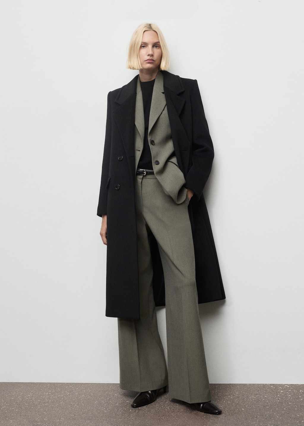 Mango Pleated Straight-leg Suit Trousers Pastel Green