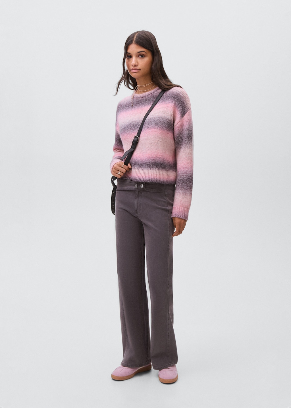 Mango Teen Multi-coloured Knit Sweater Light Pink