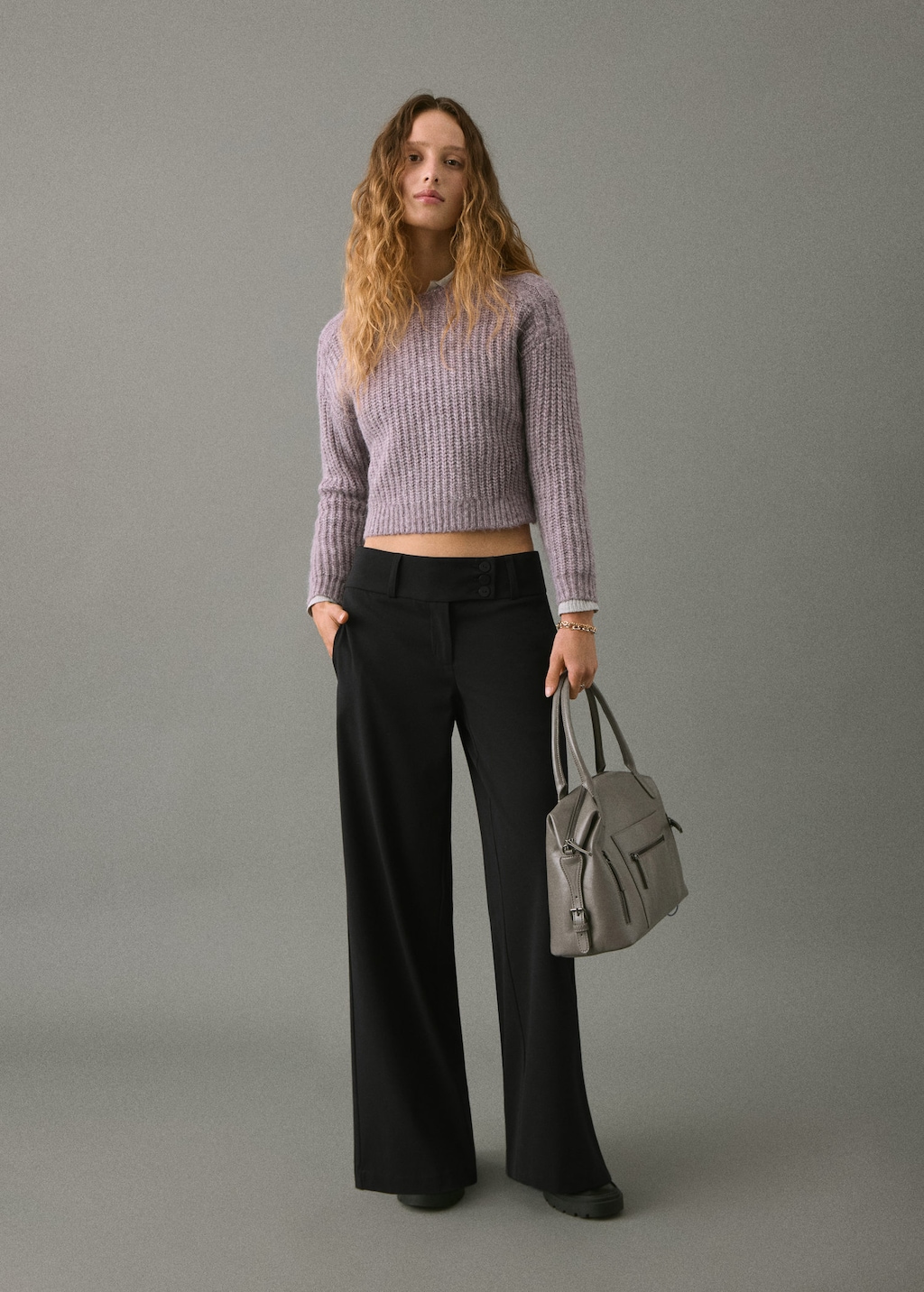 Mango Teen Straight Trousers Black