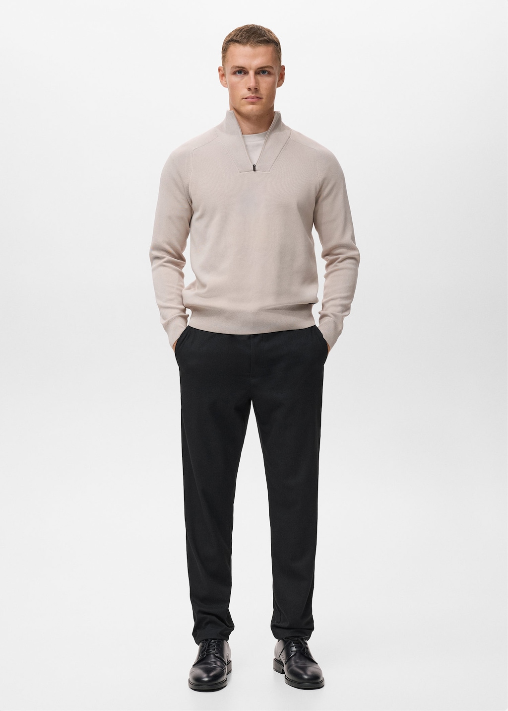 Mango Man Slim-fit Thermolite Trousers Navy In Blue