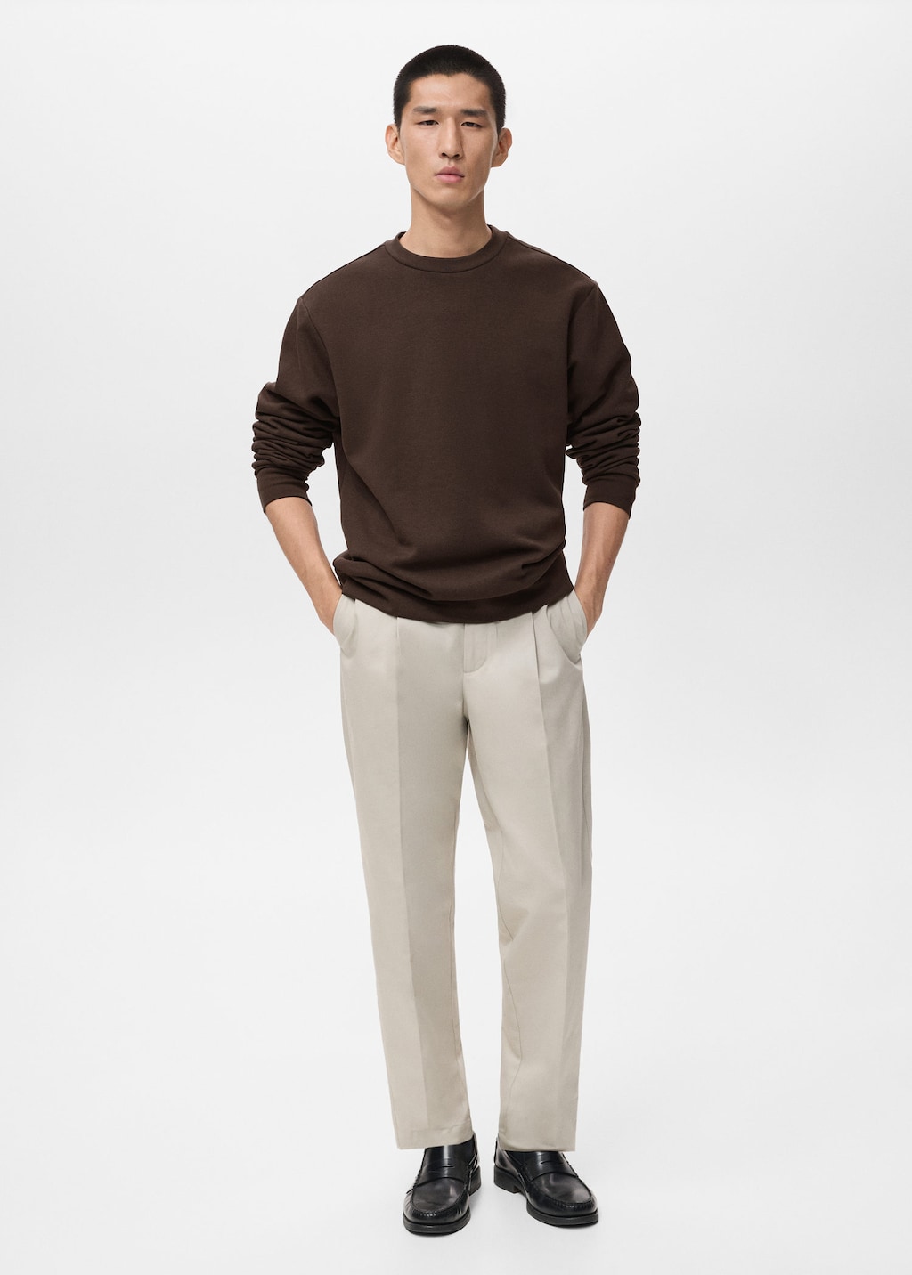 Mango Man Sweat-shirt Coton Regular-fit Chocolat - Homme - Xl -  In Brown