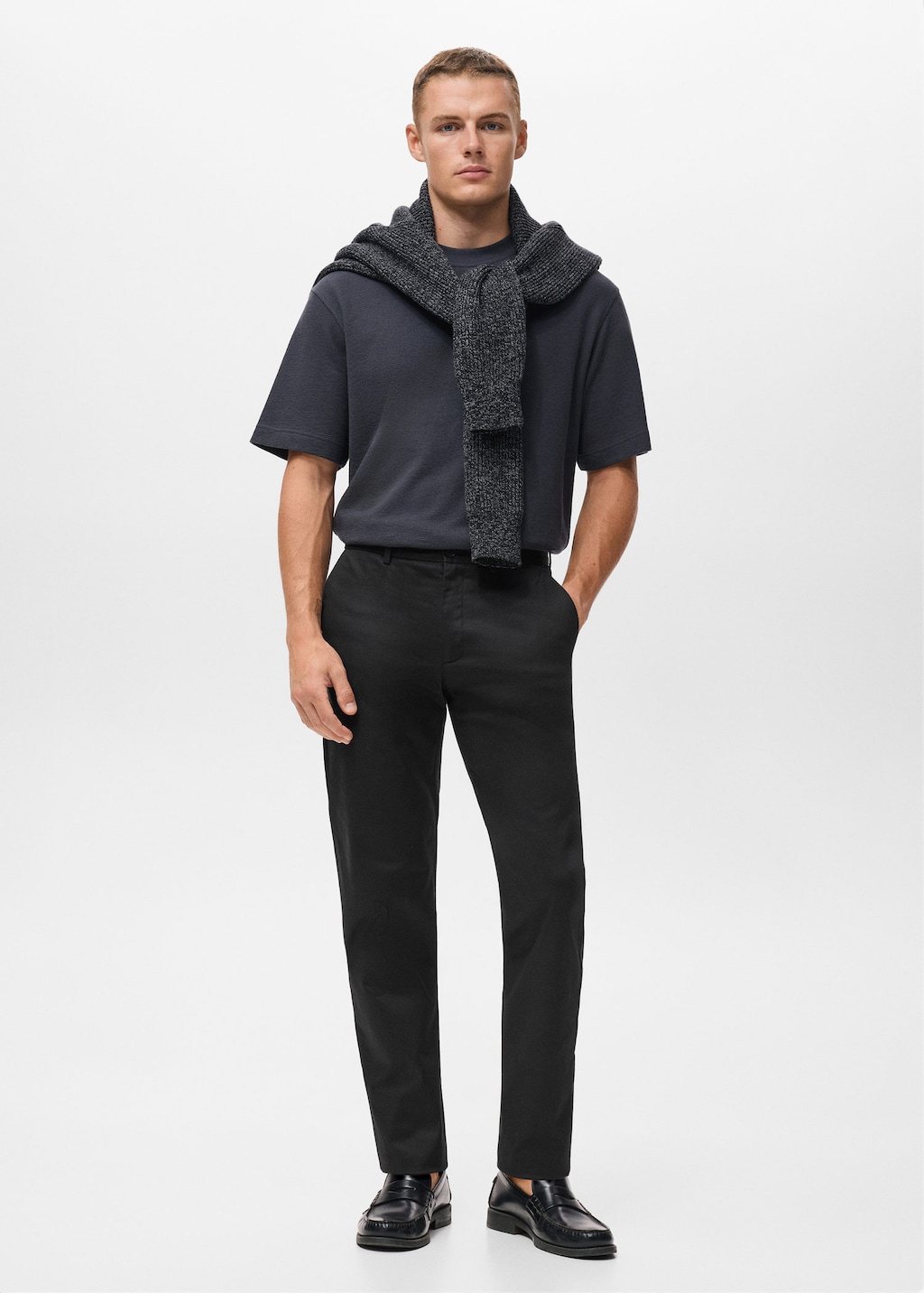 Mango Man Dublino Slim-fit Chino Trousers Black