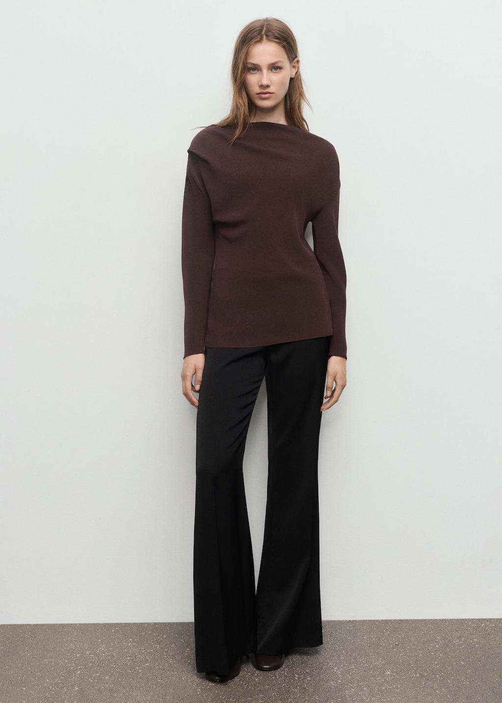 Mango Blouse Col Asymétrique Marron - Femme - Xl -  In Brown