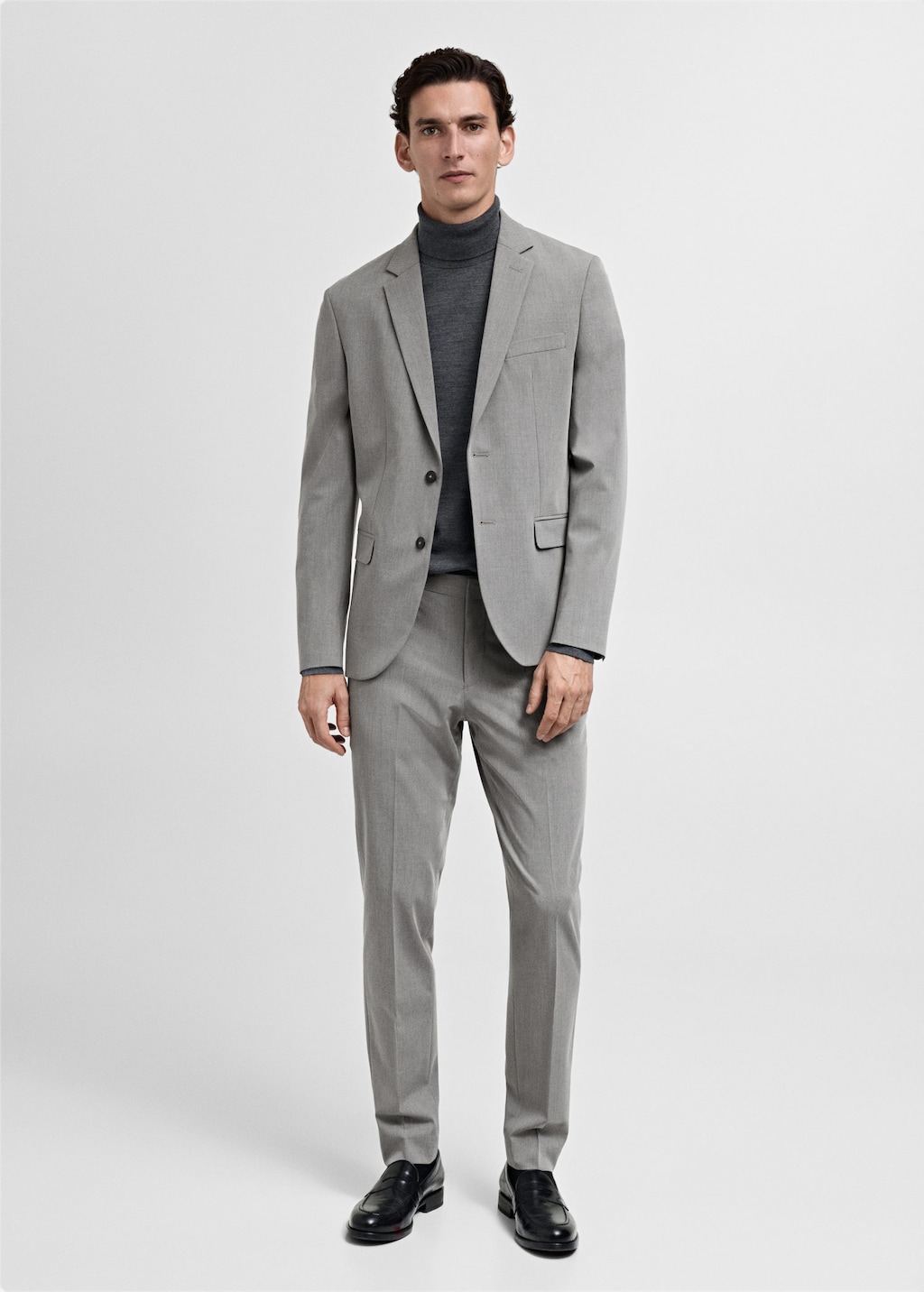 Super slim-fit suit jacket in stretch fabric grey - Man - 40 - MANGO MAN