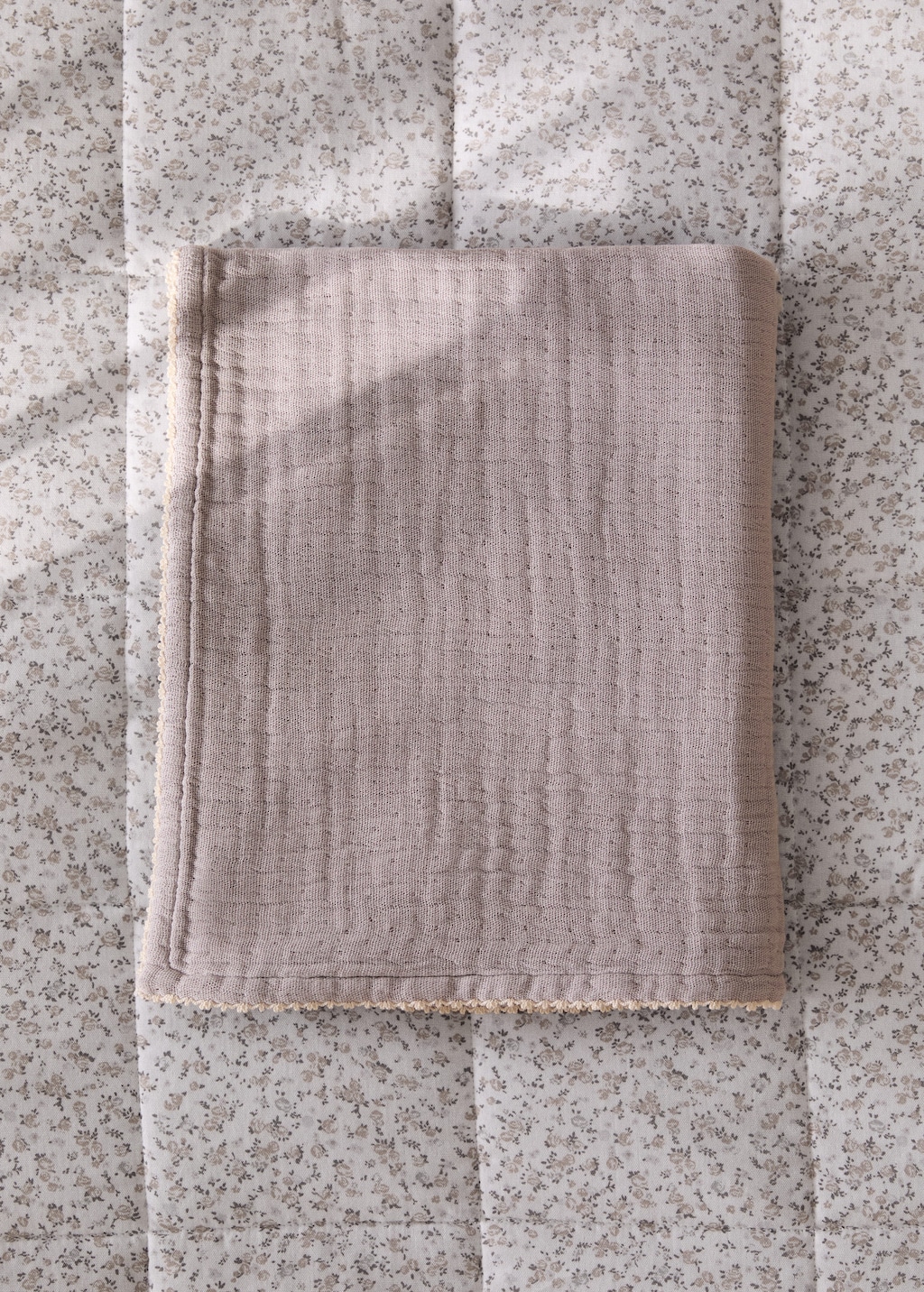 Mango Home Children's Blanket With Contrasting Finish Grey In Gray