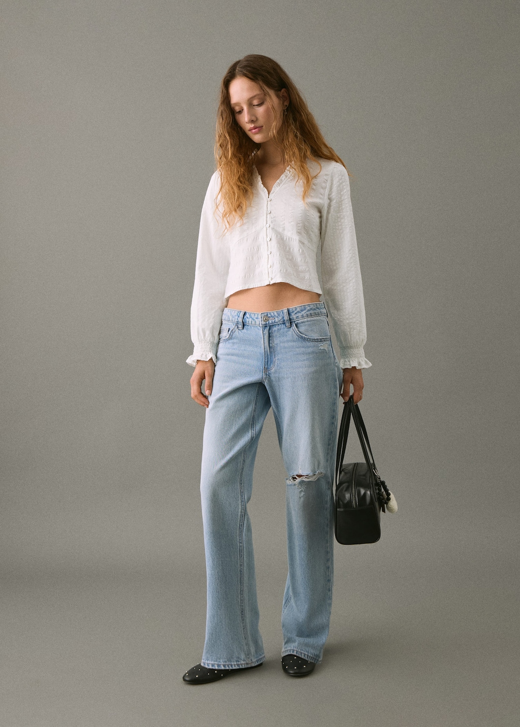 Mango Teen Blouse Texturée Coton Blanc Cassé - Fille - Xs -  In White