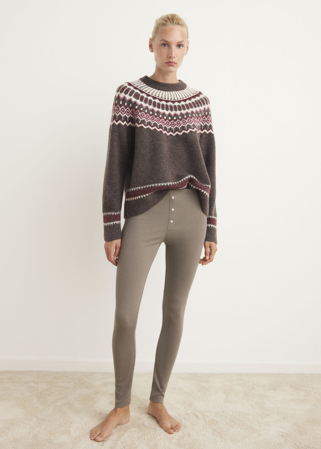 Mango Pyjama Sweater Tallina Brown