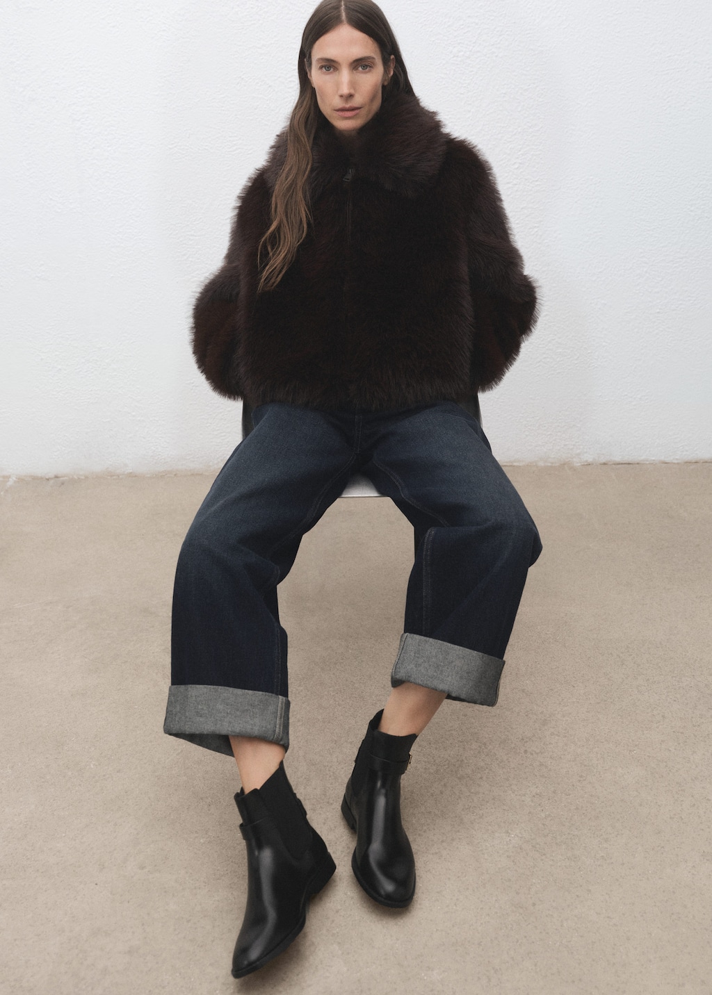 Mango Ankle Boots With Elastic Panel And Buckle Black