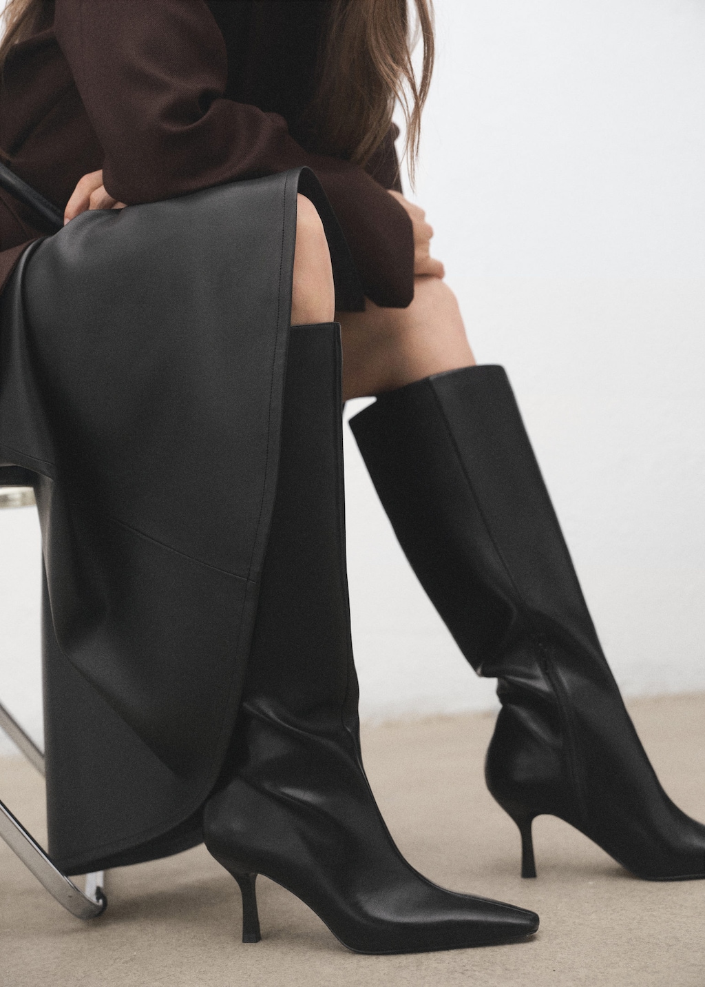 Mango High Heel Boots Black