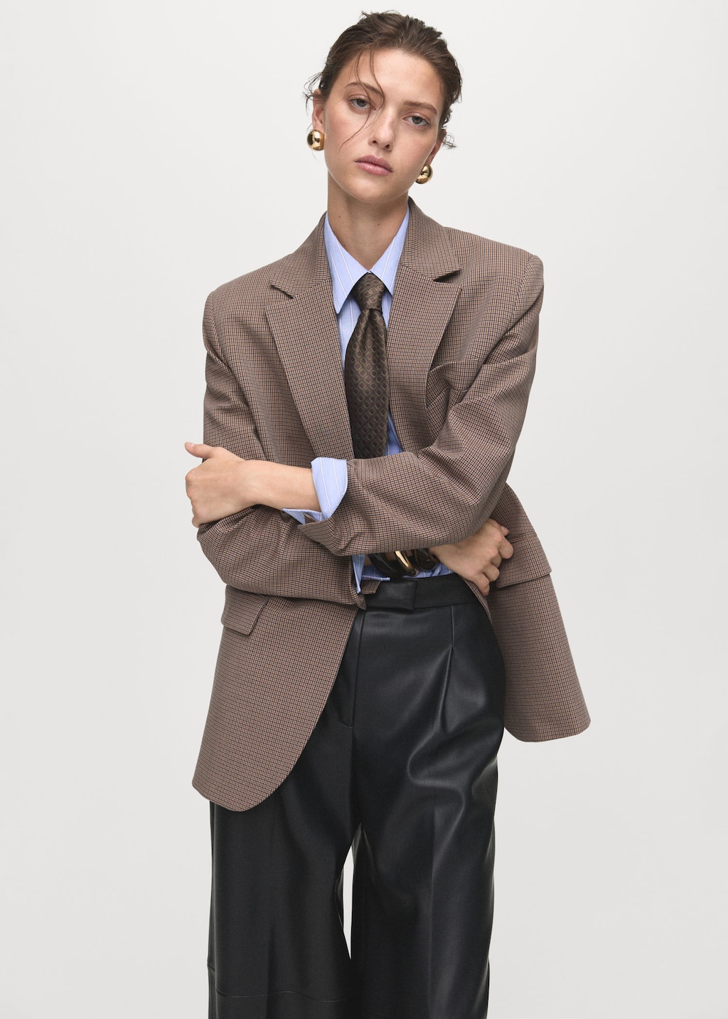 Mango Cravate Classique Marron - Femme - Taille Unique -  In Brown