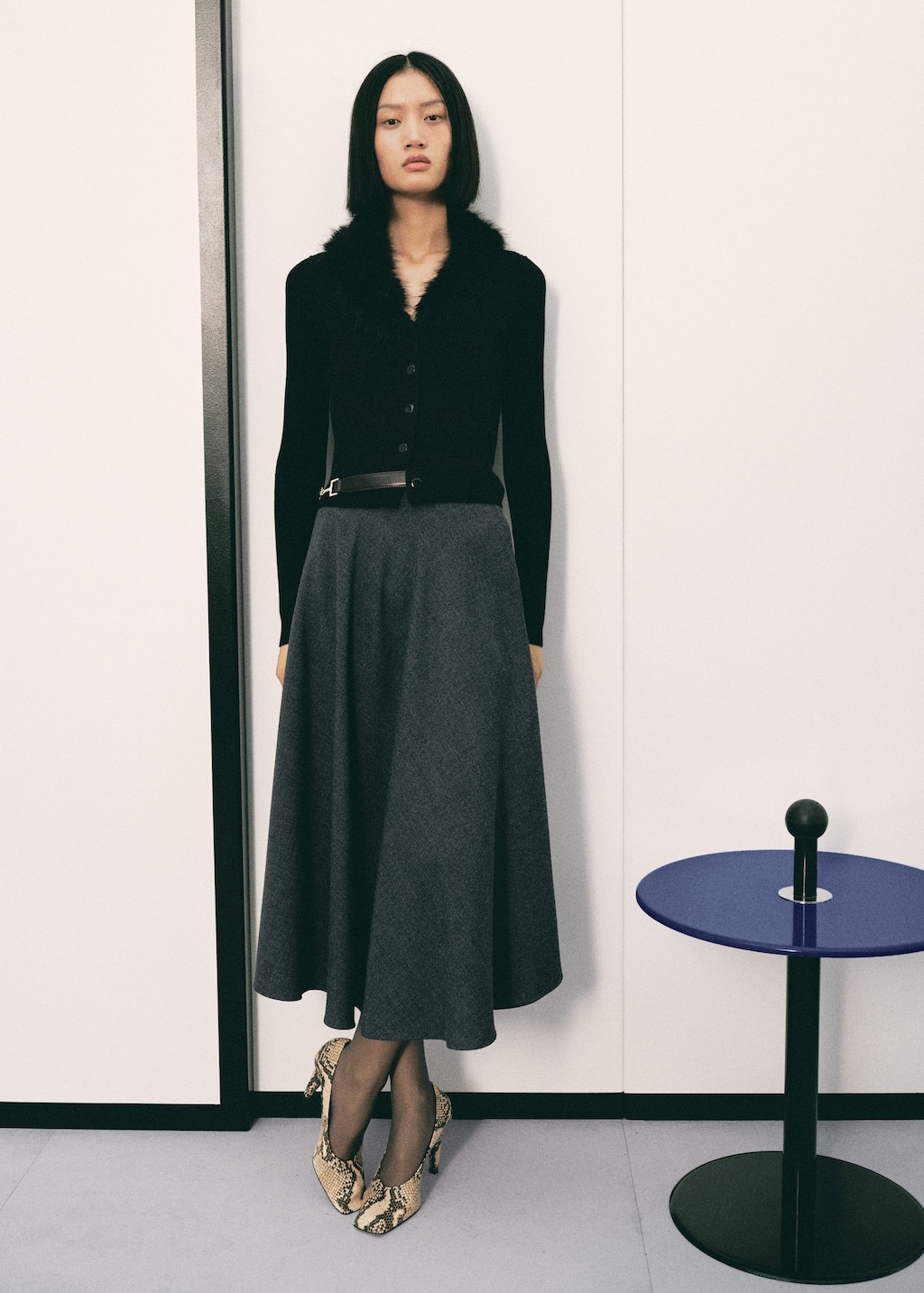 Mango Skirt Ladri Grey In Gray