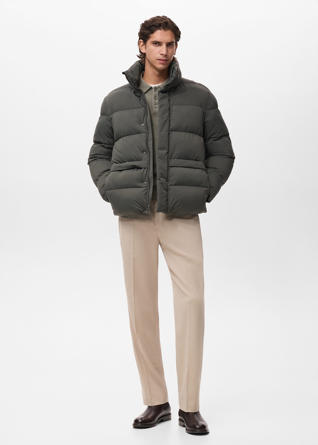 Mango Man Anorak Alonso Dark Green