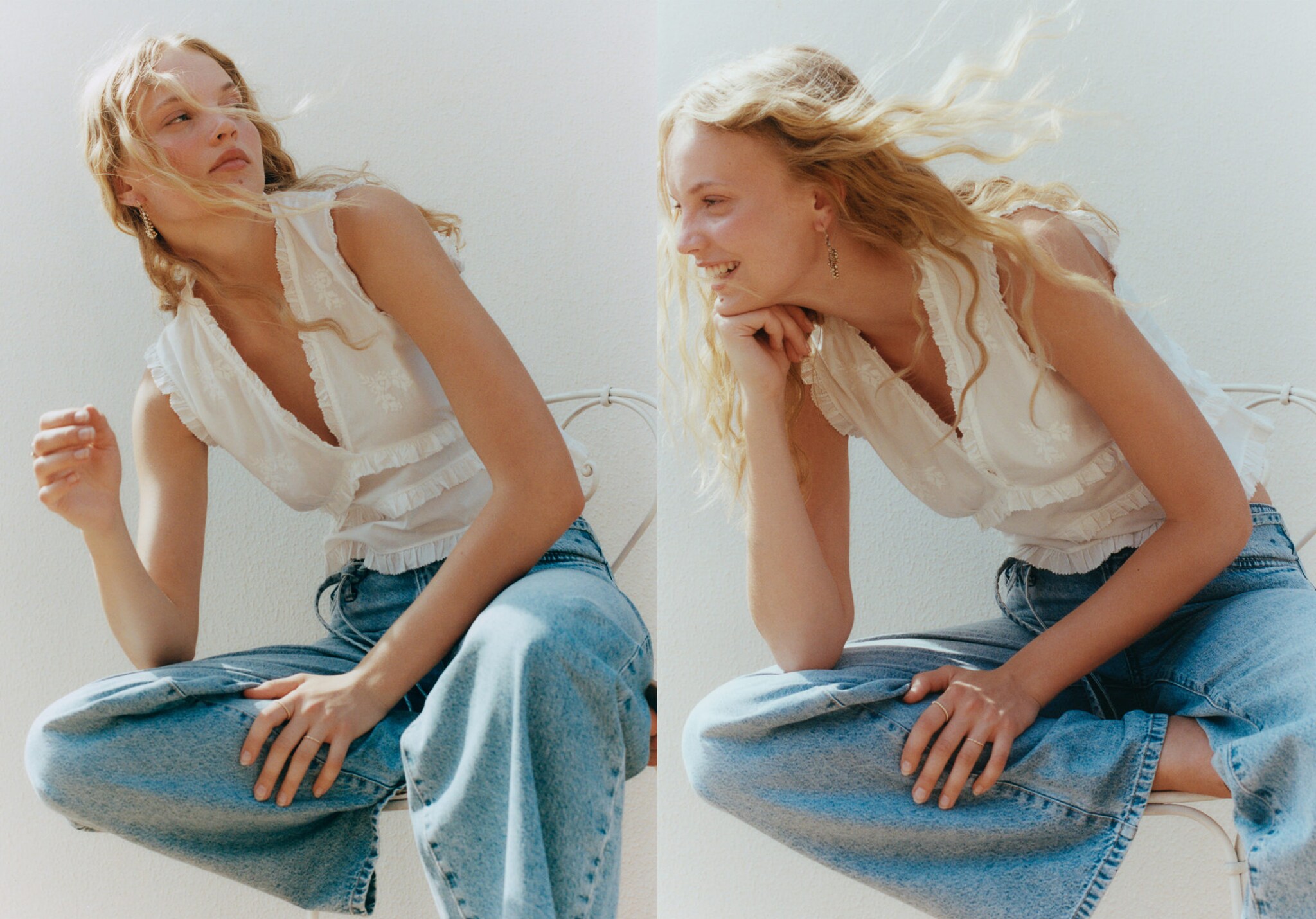 Wide leg jeans with loop - Panoramic plane