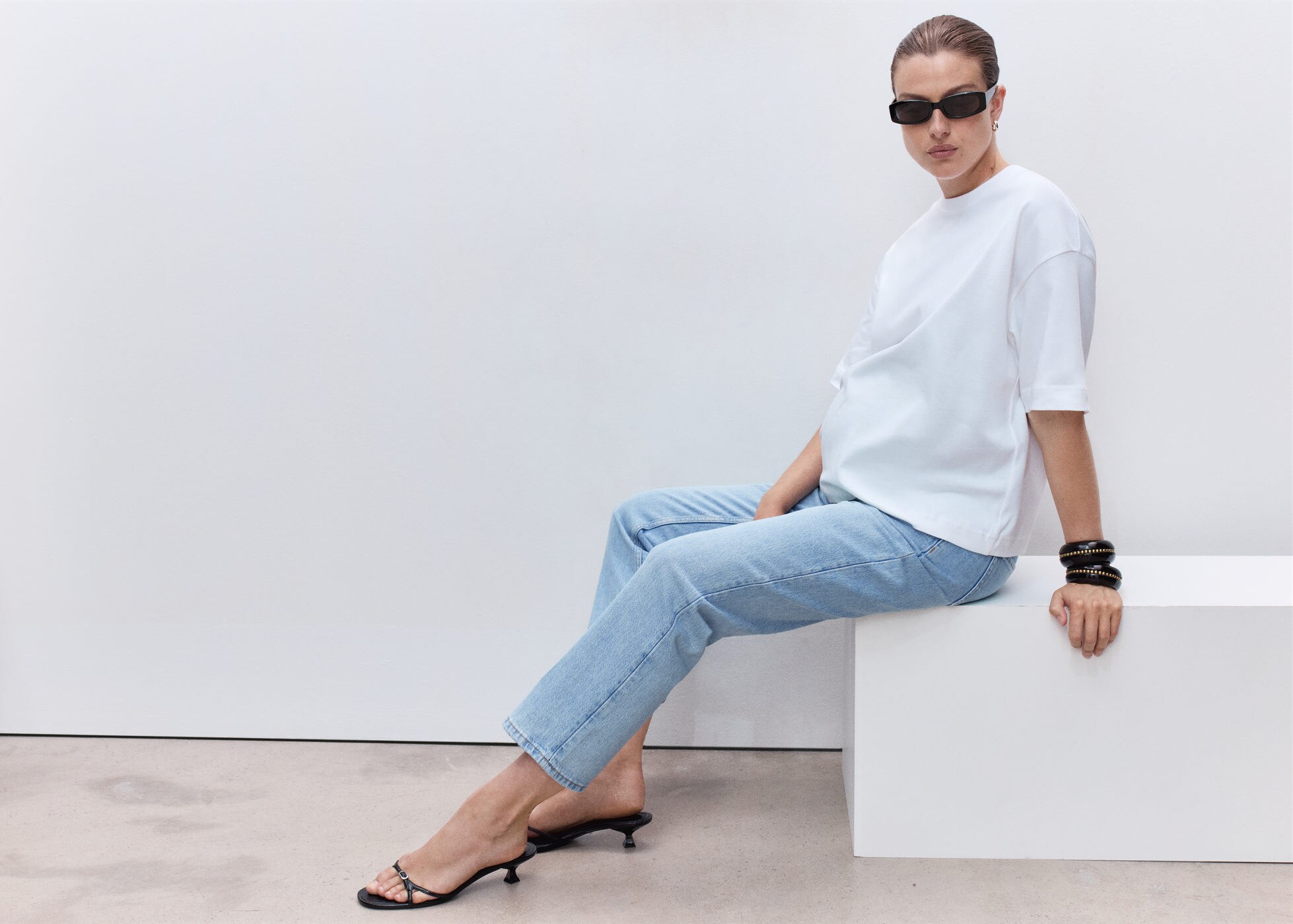 Maternity Straight Jeans - Panoramic plane