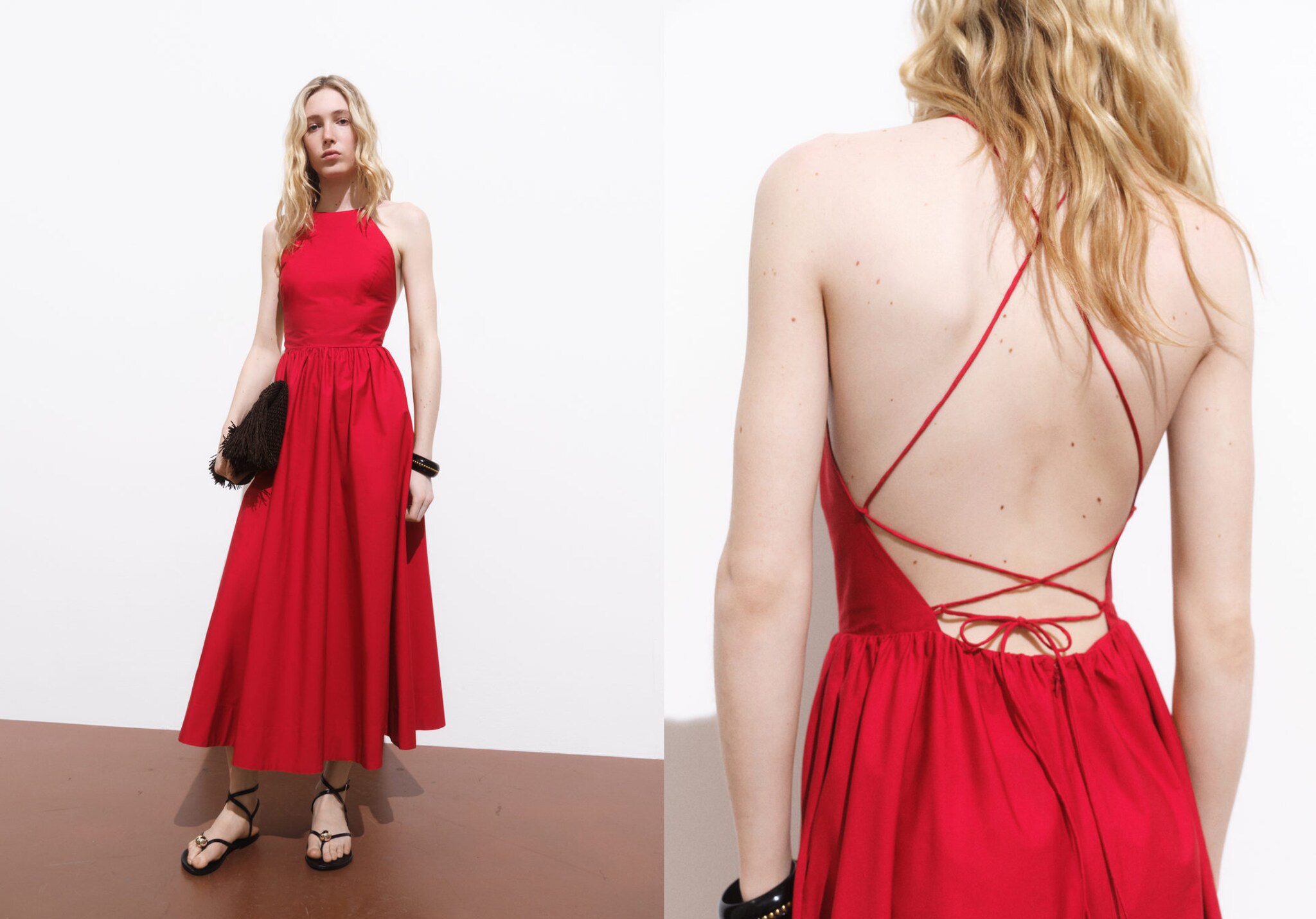 Halter dress with crossed back - Panoramic plane