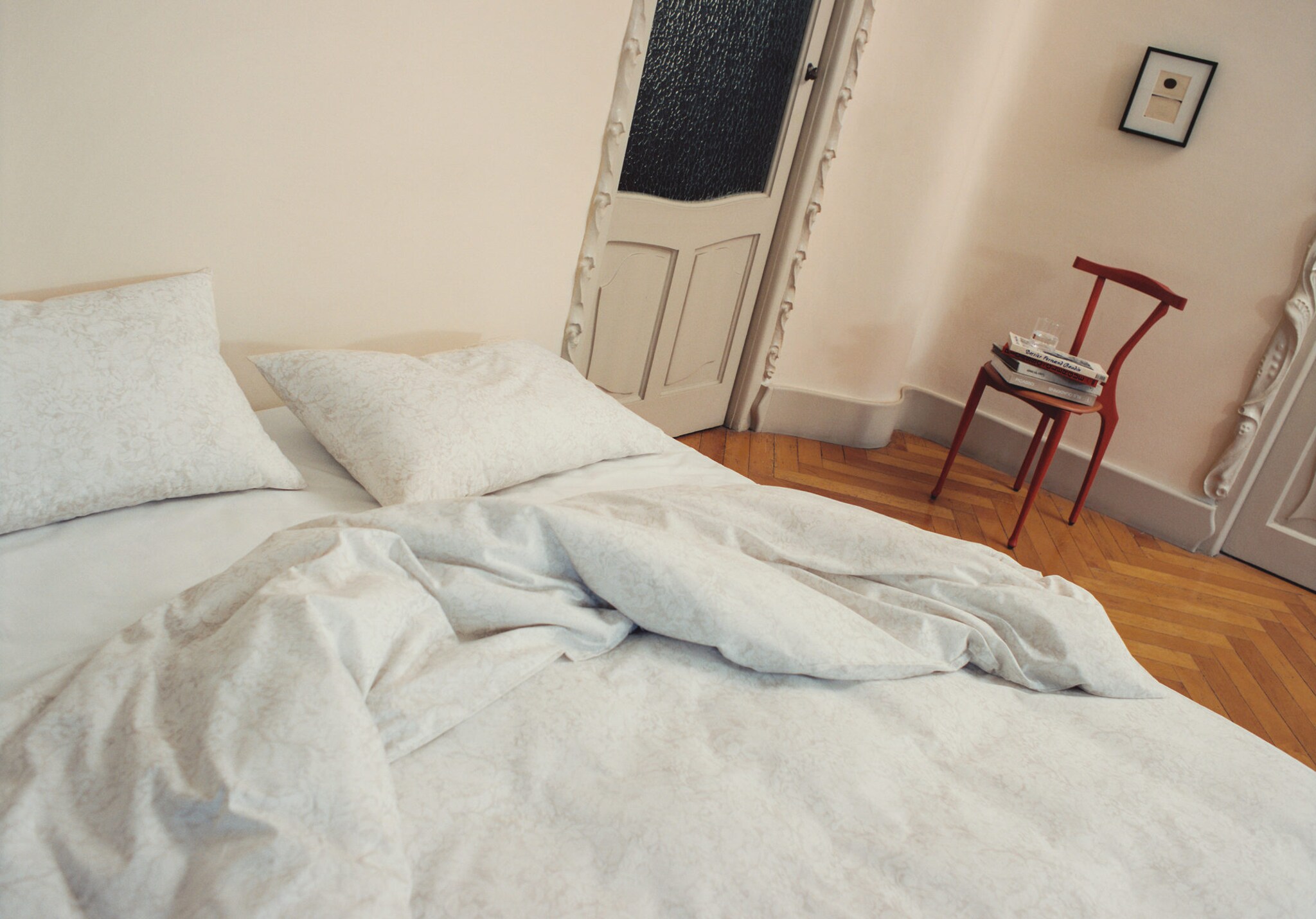 Percale cotton duvet cover with a blurred floral print for 180/200 cm bed - Panoramic plane