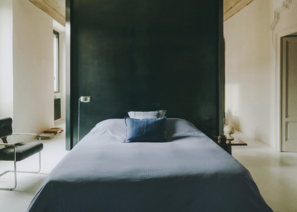 Reversible percale cotton striped duvet cover for / cm bed