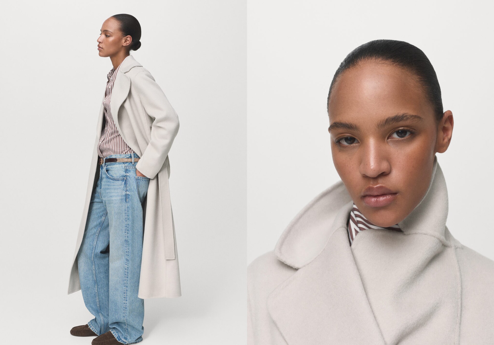 Wool coat with handmade belt - Panoramic plane