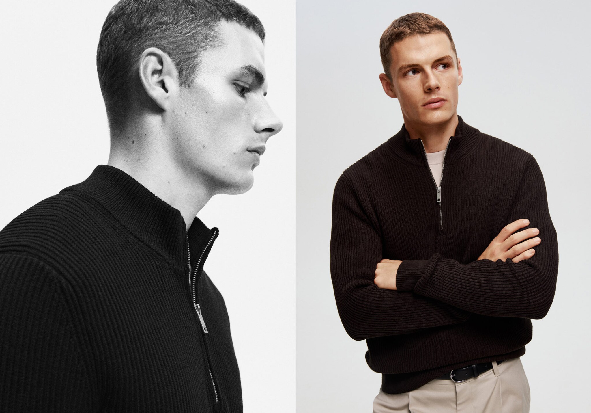 100% cotton perkins-neck sweater - Panoramic plane