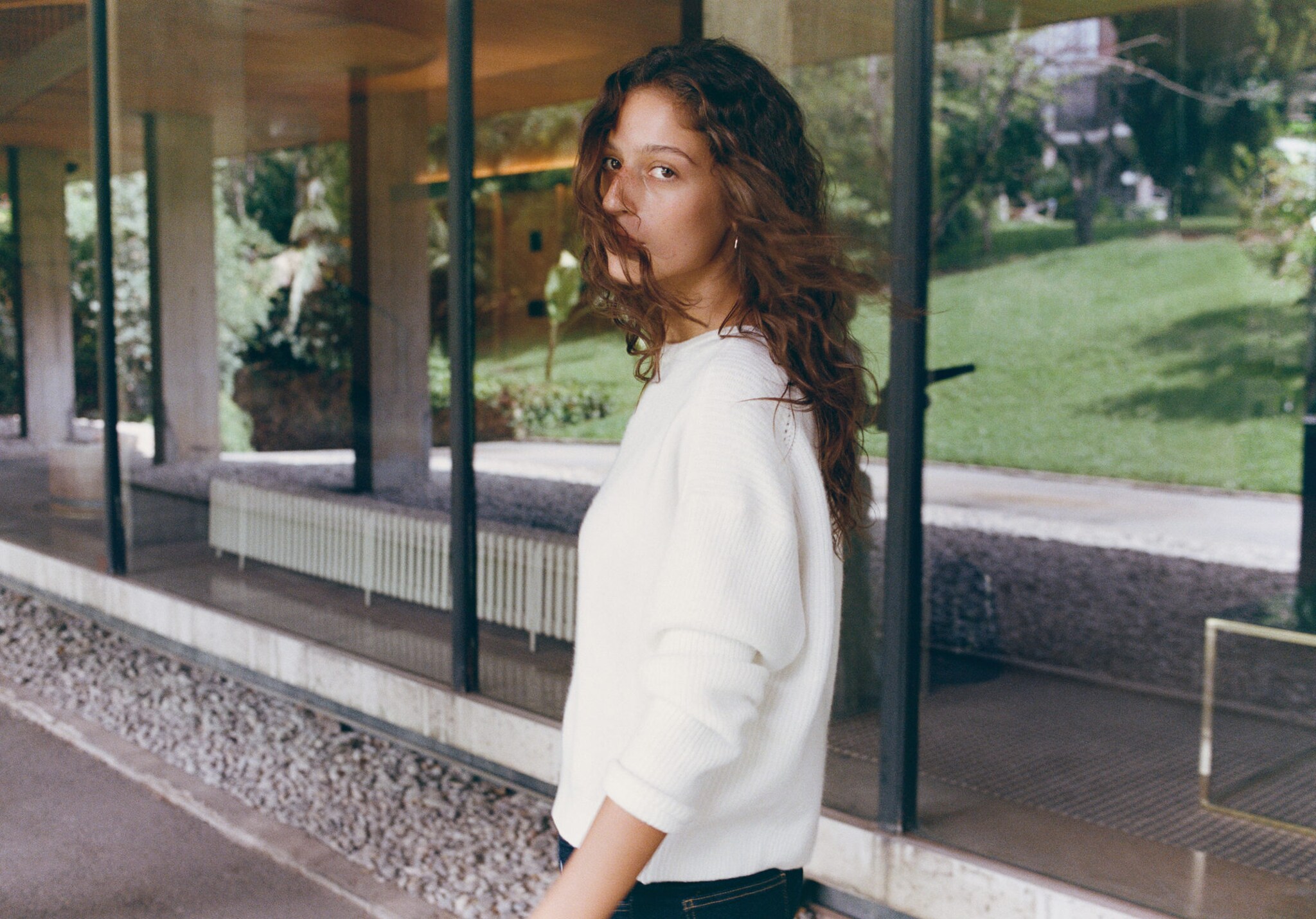Long-sleeve knitted sweater - Panoramic plane