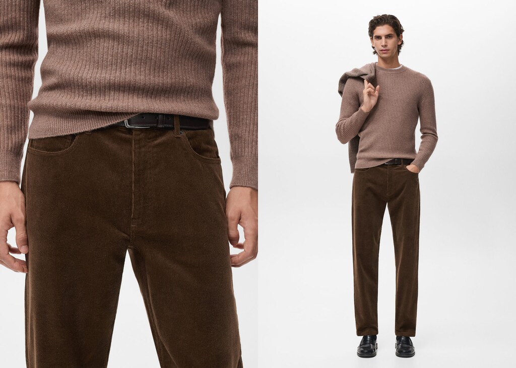 Corduroy regular-fit pants