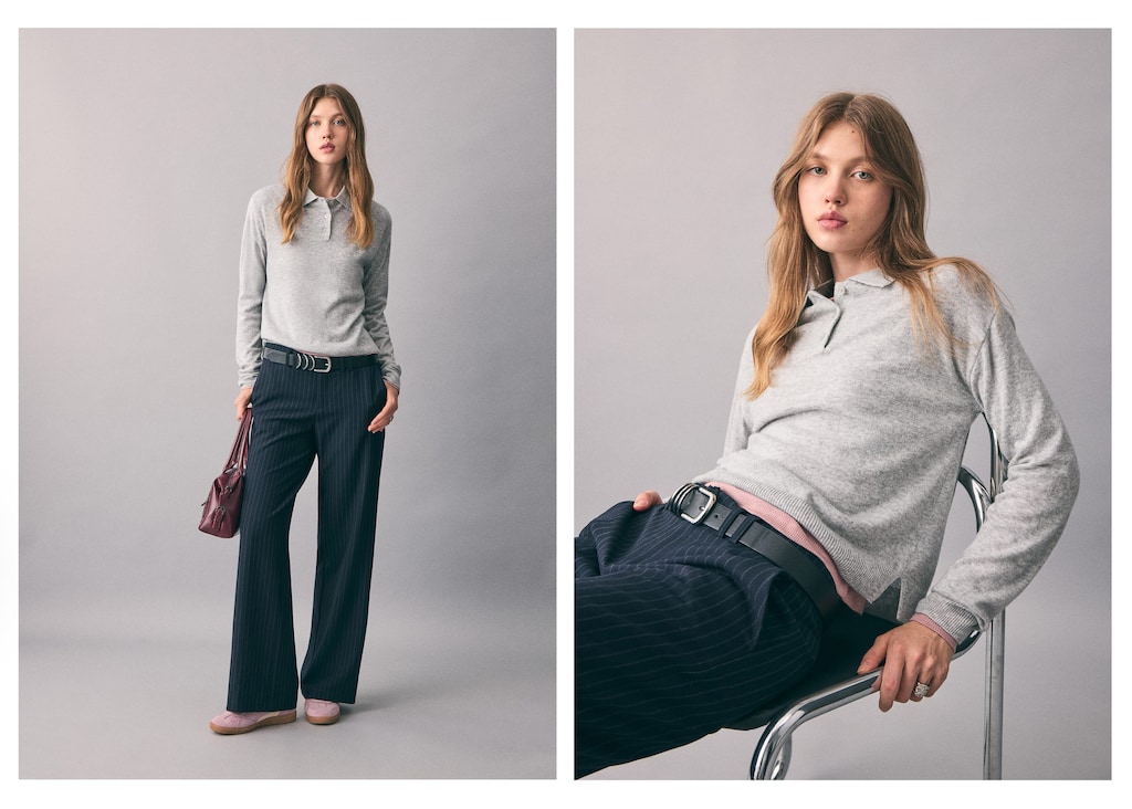 Knitted polo-neck sweater