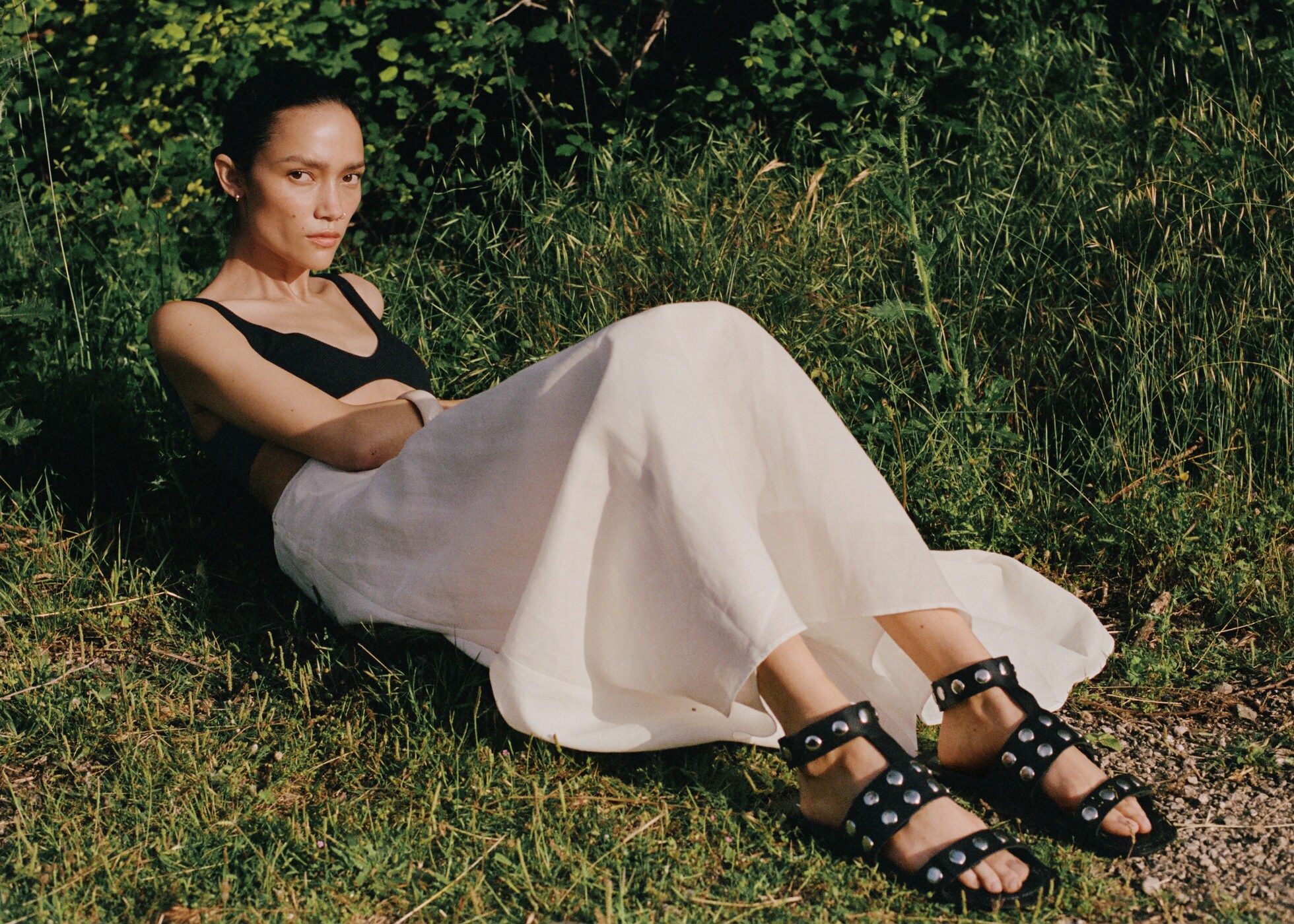 Studded leather sandals - Panoramic plane