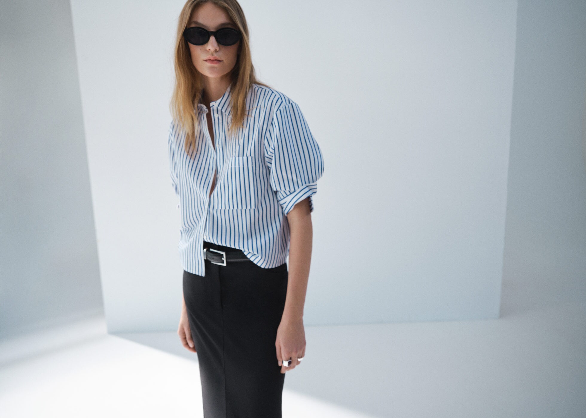 Striped cropped shirt - Panoramic plane