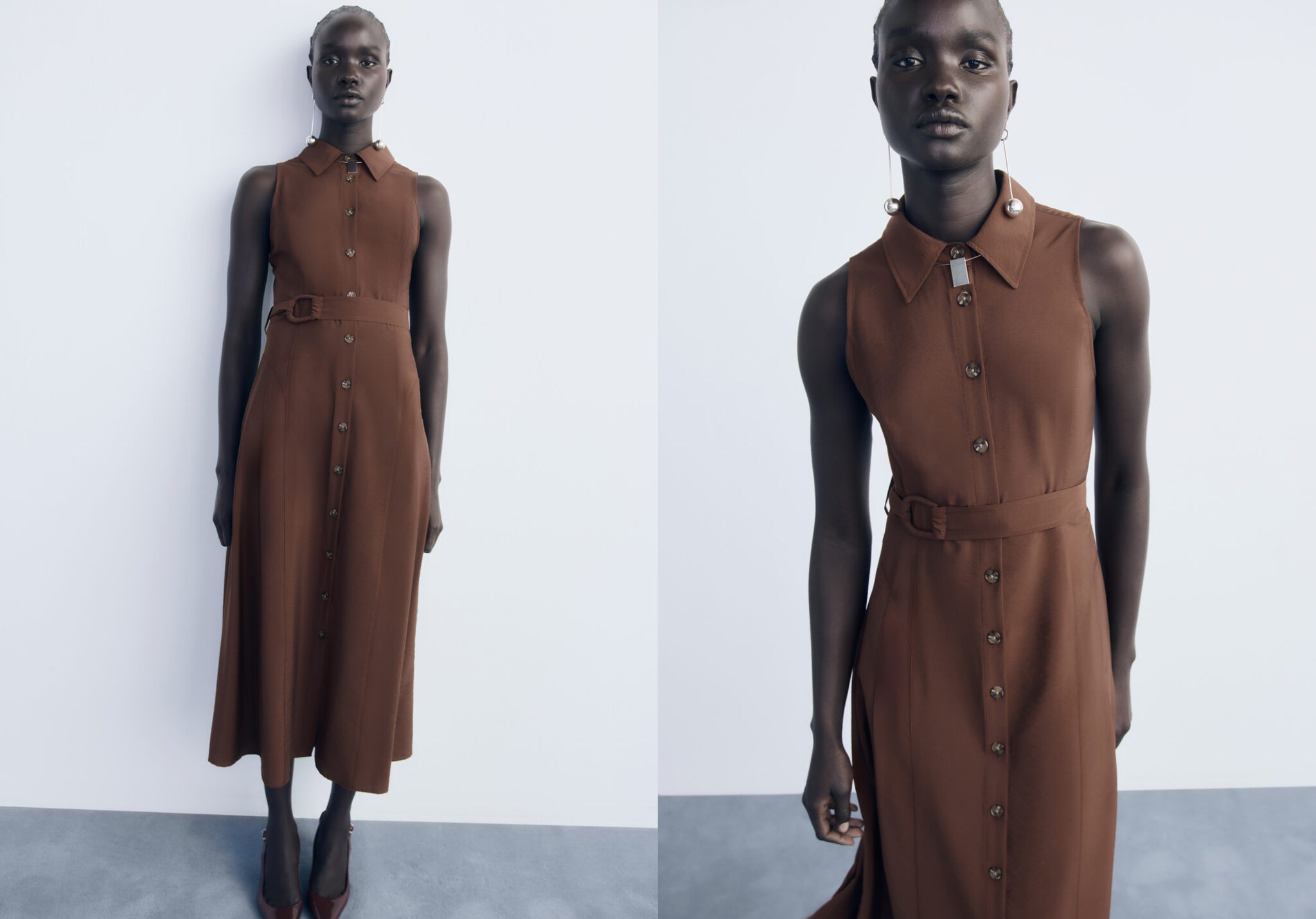 Belt shirt dress - Panoramic plane