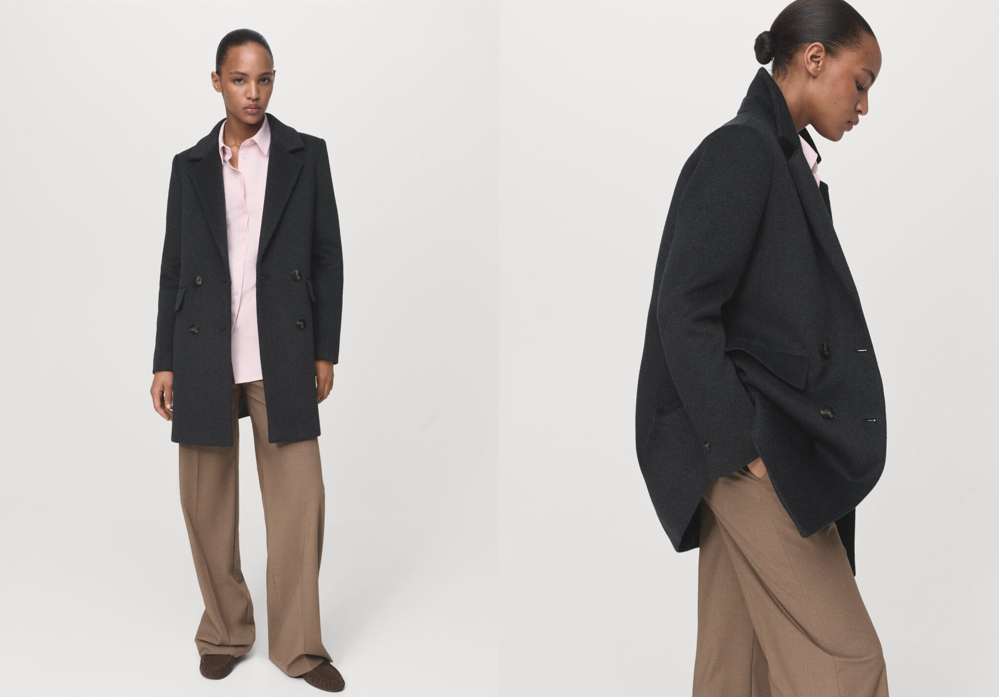 Double-breasted wool coat - Panoramic plane