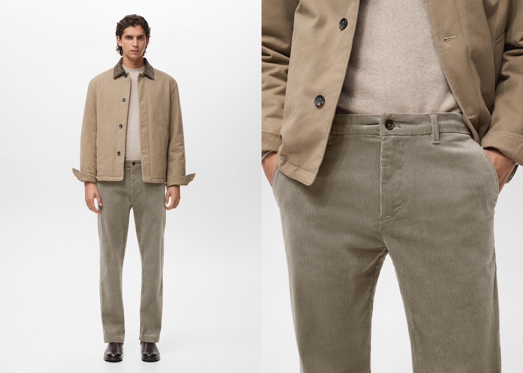Corduroy slim-fit pants