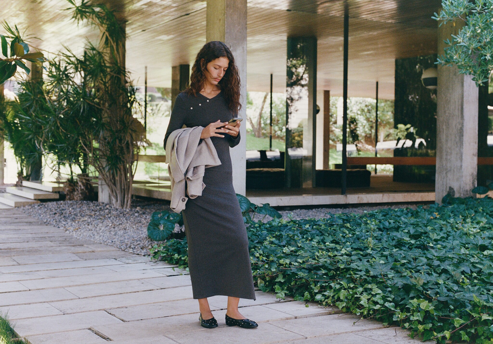 Long wrap dress - Panoramic plane