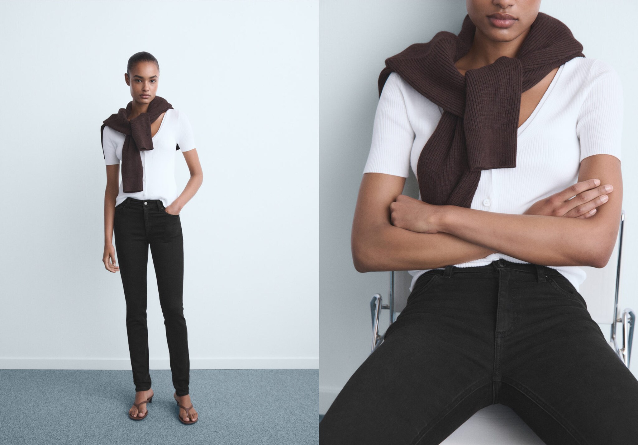 Jeans skinny tiro medio - Plano panorámico