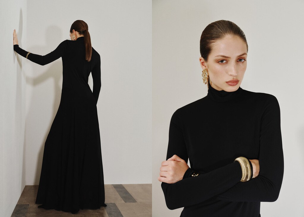 A-line turtleneck dress