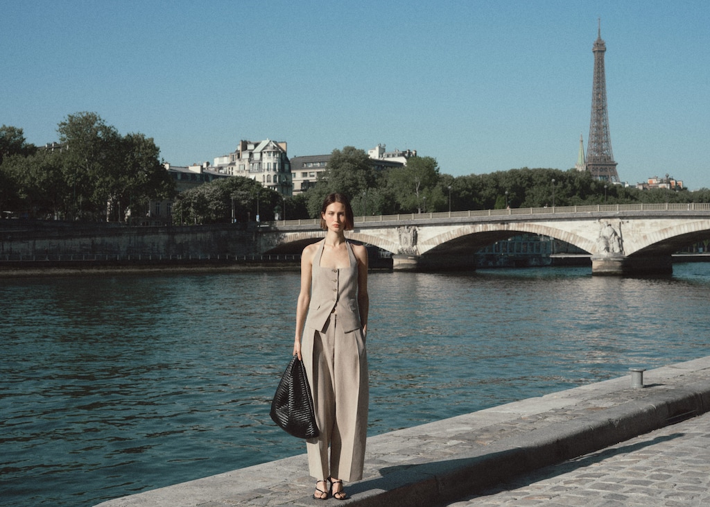 Linen-blend balloon suit pants - image 3