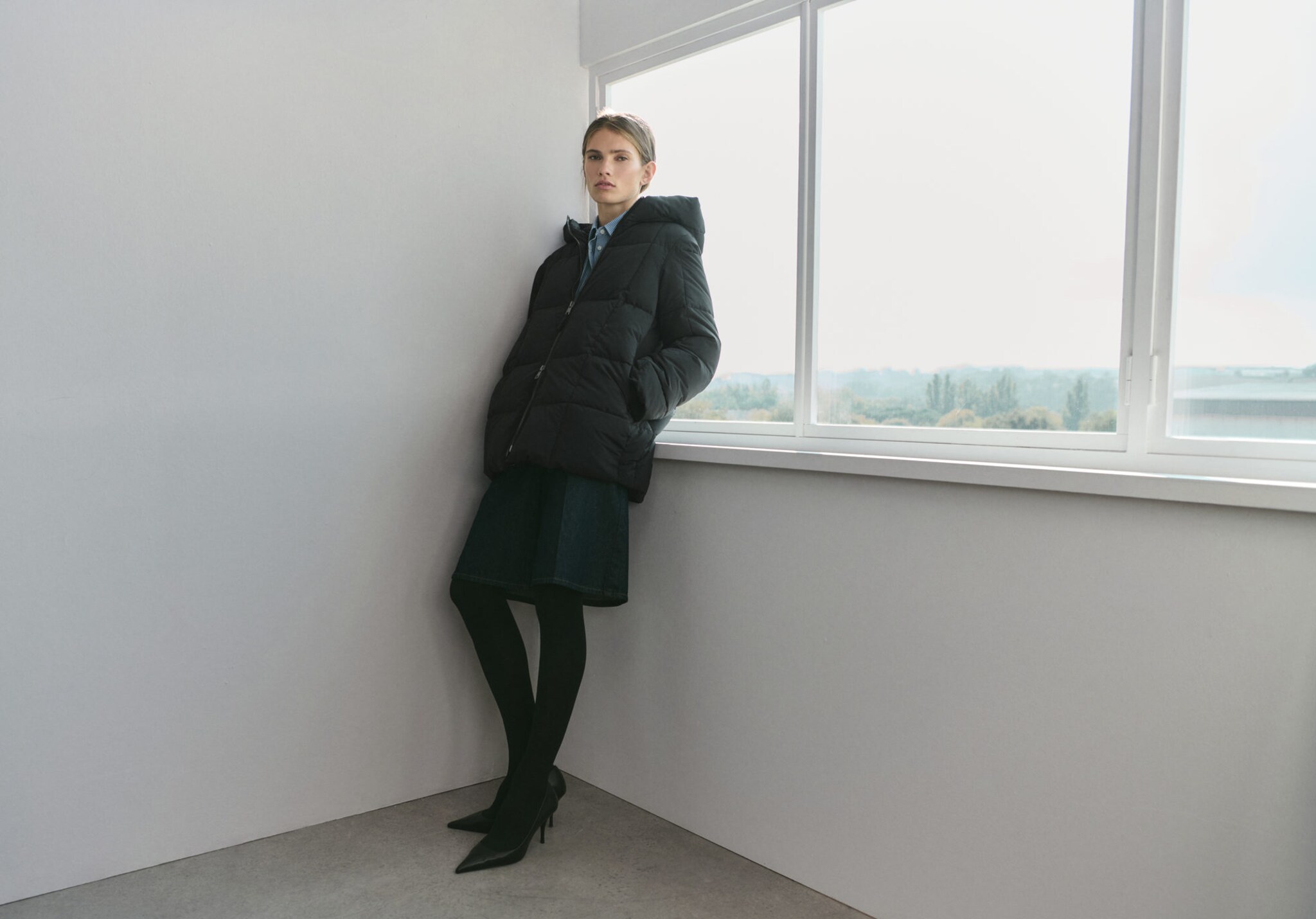 Anorak acolchado capucha - Plano panorámico