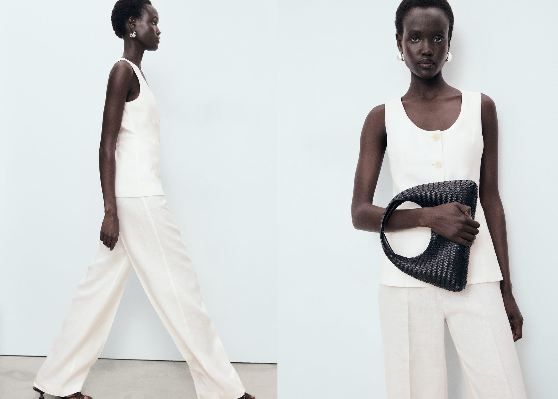 Suit-style linen jumpsuit - Panoramic plane