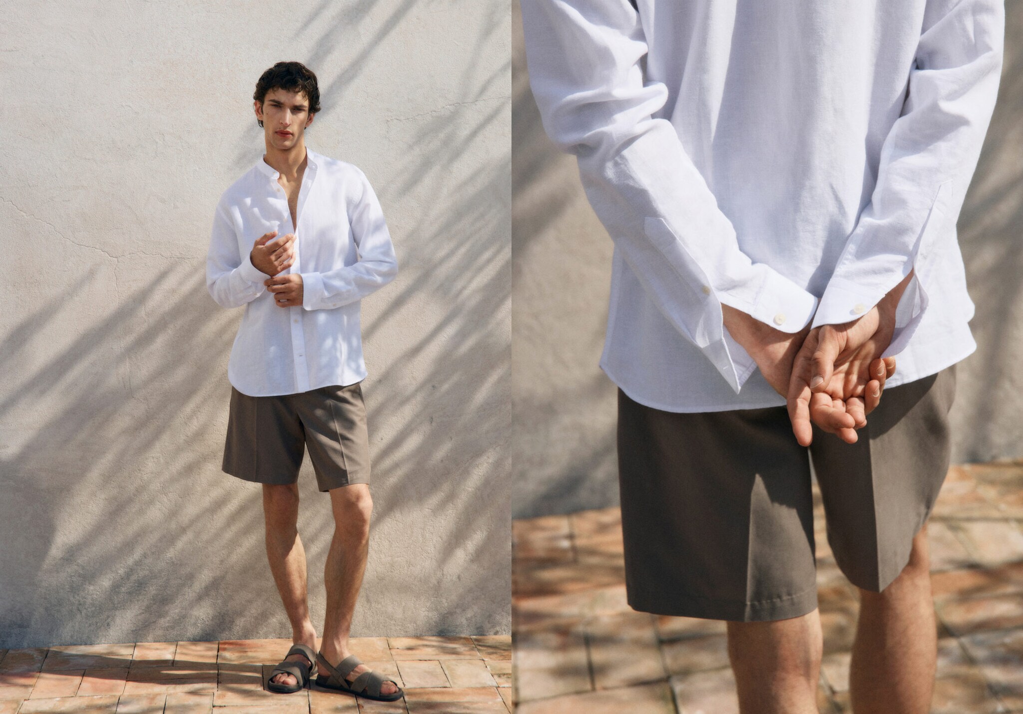 Chemise lin col mao - Plan panoramique