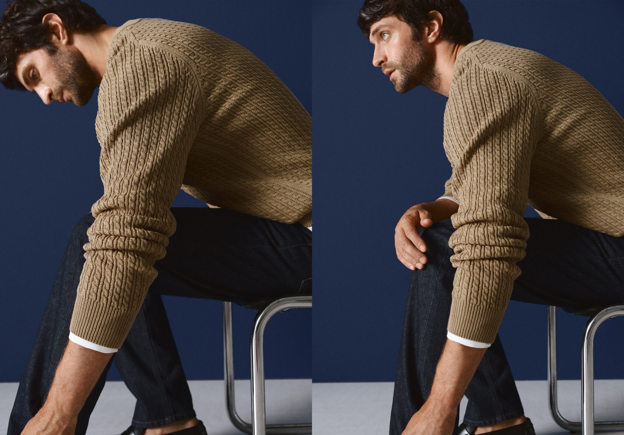 100% cotton braided sweater - Panoramic plane