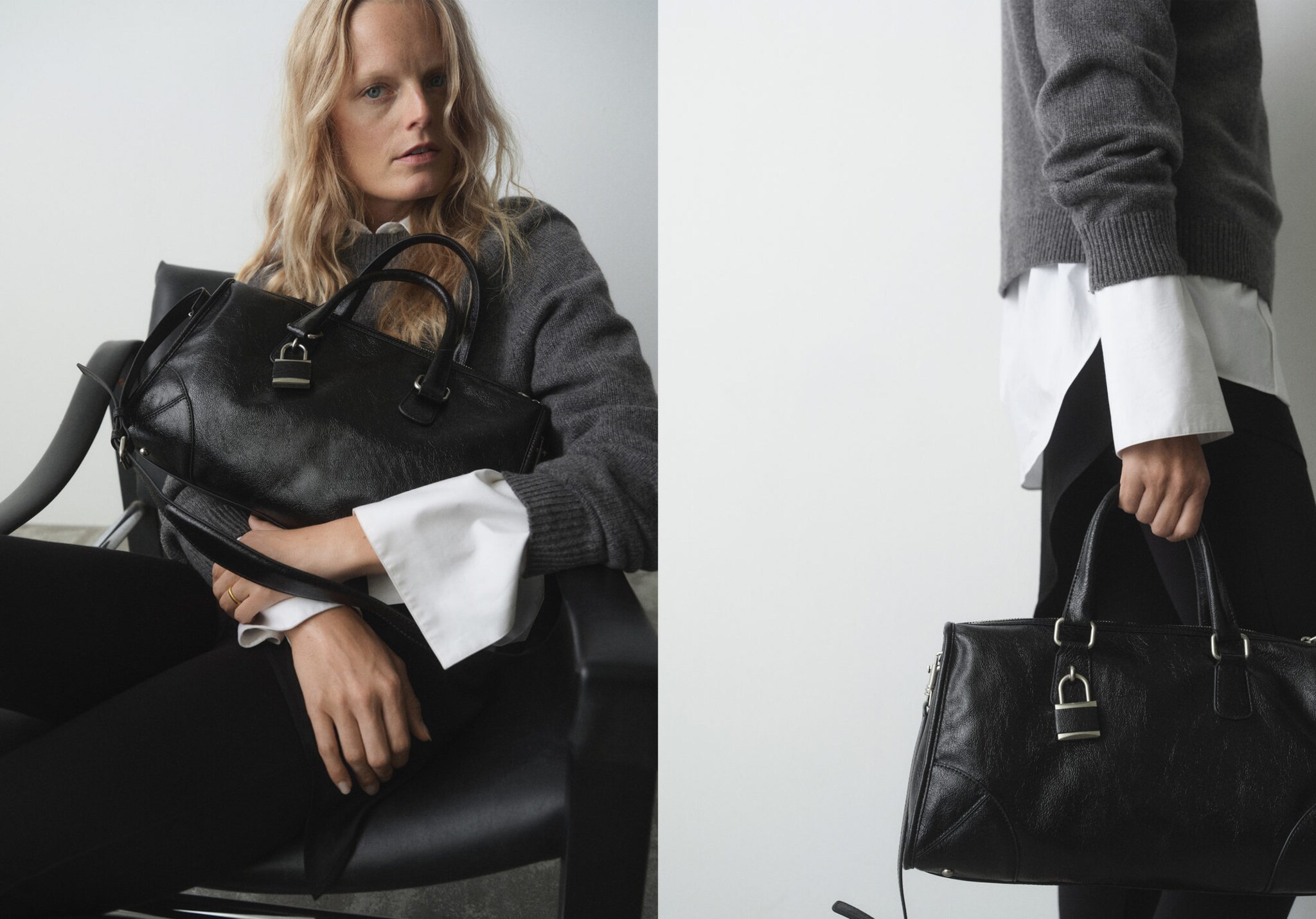 Rectangular handbag with handles - Panoramic plane