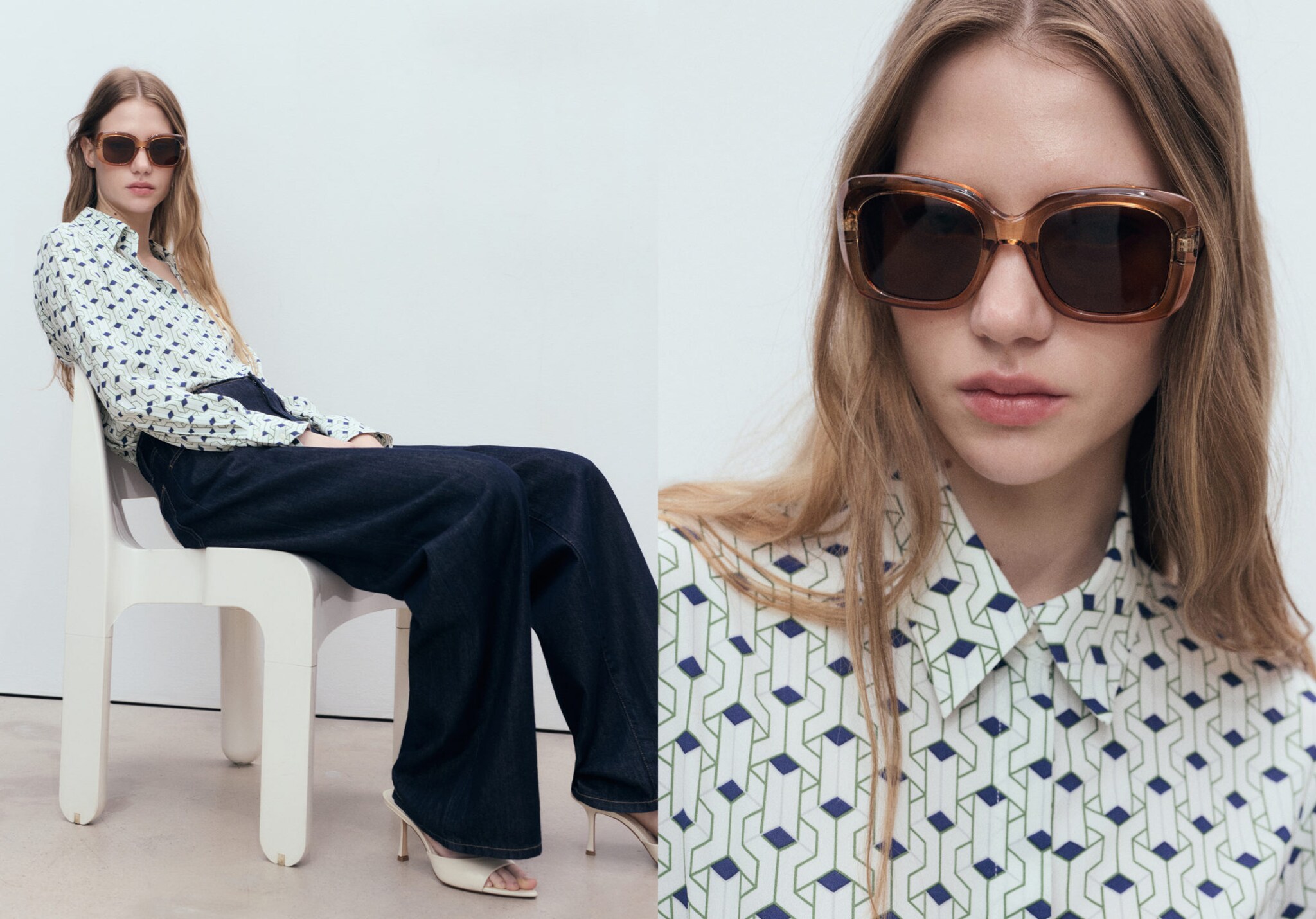 Geometric print shirt - Panoramic plane