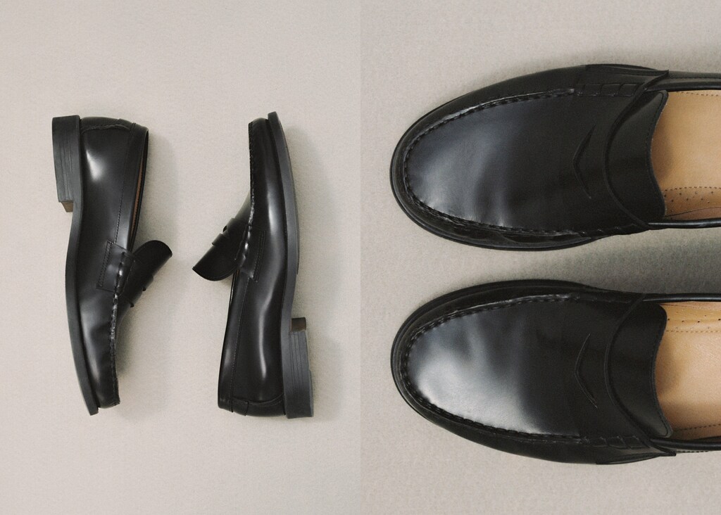 Aged-leather loafers